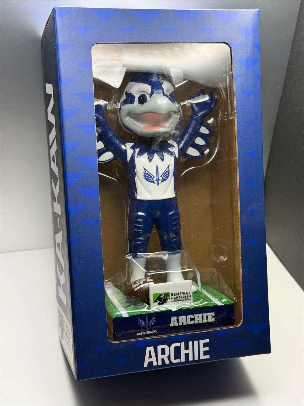 St. Louis Battlehawks Archie Mascot Figurine - new, never opened